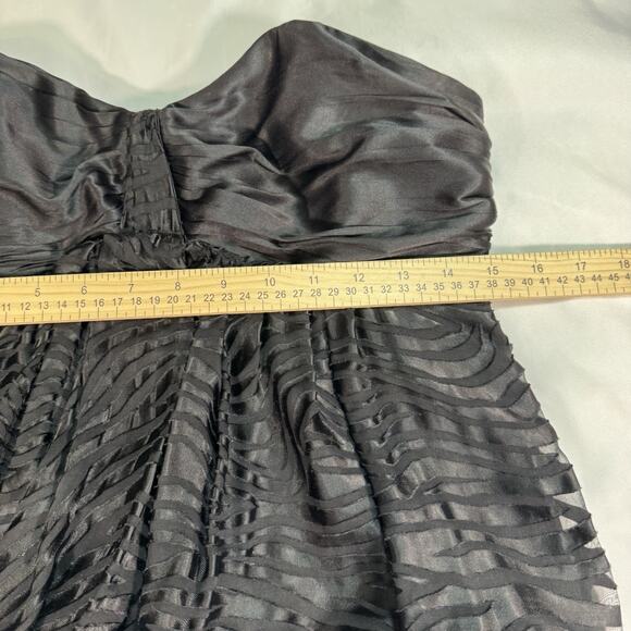 EXPRESS Black 95% Pure Silk Tube Strapless Babydoll Short Mini Dress Size 8 - Picture 7 of 7
